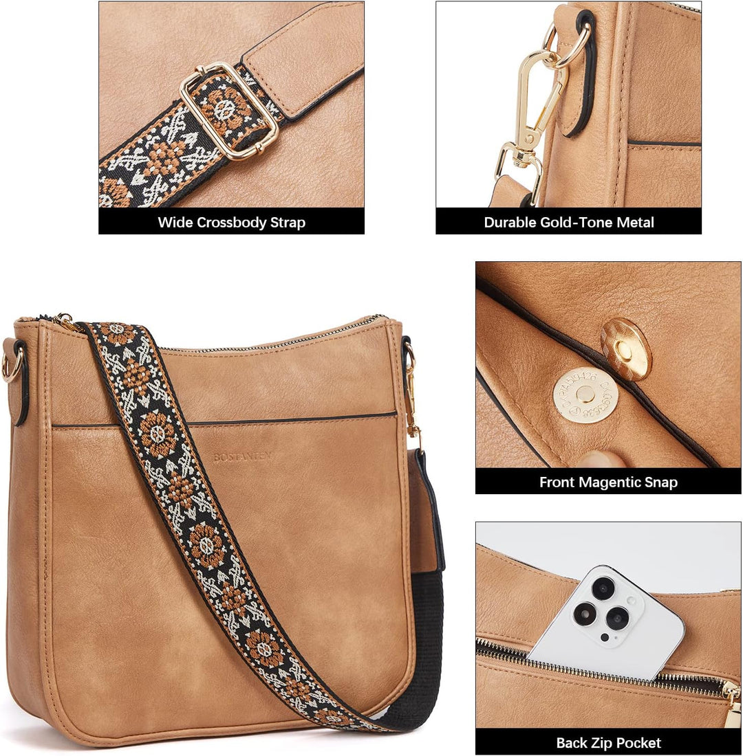 BOSTANTEN Damen Handtasche Kleine Umhängetasche aus PU Leder Schultertasche für Frauen Crossbody Bag