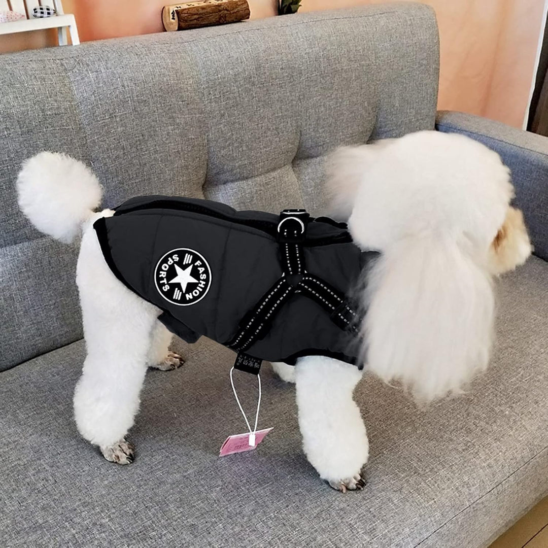 Hundejacken für den Winter Winddicht Wasserdicht 2 in 1 Fleece Wintermantel für Kleine Hundeweste Wi