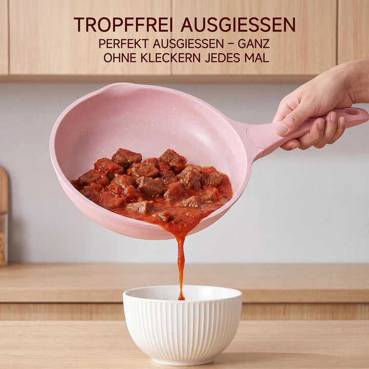 JEETEE Familie Topfsets Pfannenset 23-Teilig, Antihaft-Granit Topf und Pfannenset, Topfset Induktion