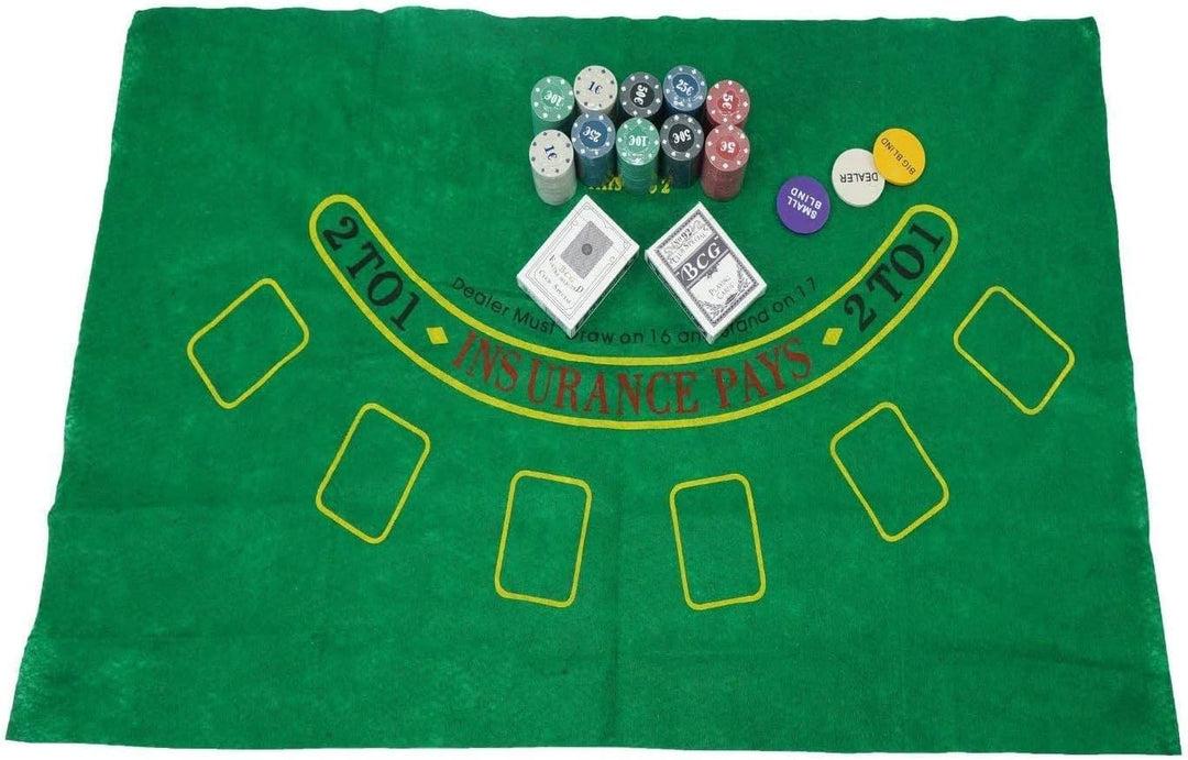 ELAELA Pokerset Metallbox, 200 Pokerchips, 2 Decks, Dealer-Button, Blind klein, grosser Blind, Spiel