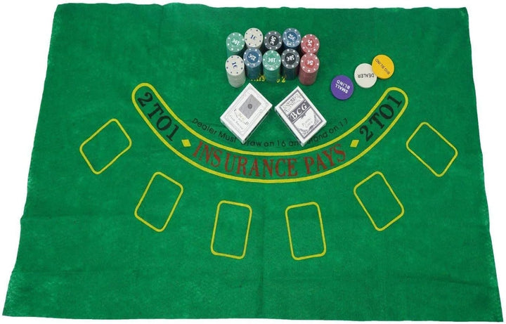 ELAELA Pokerset Metallbox, 200 Pokerchips, 2 Decks, Dealer-Button, Blind klein, grosser Blind, Spiel