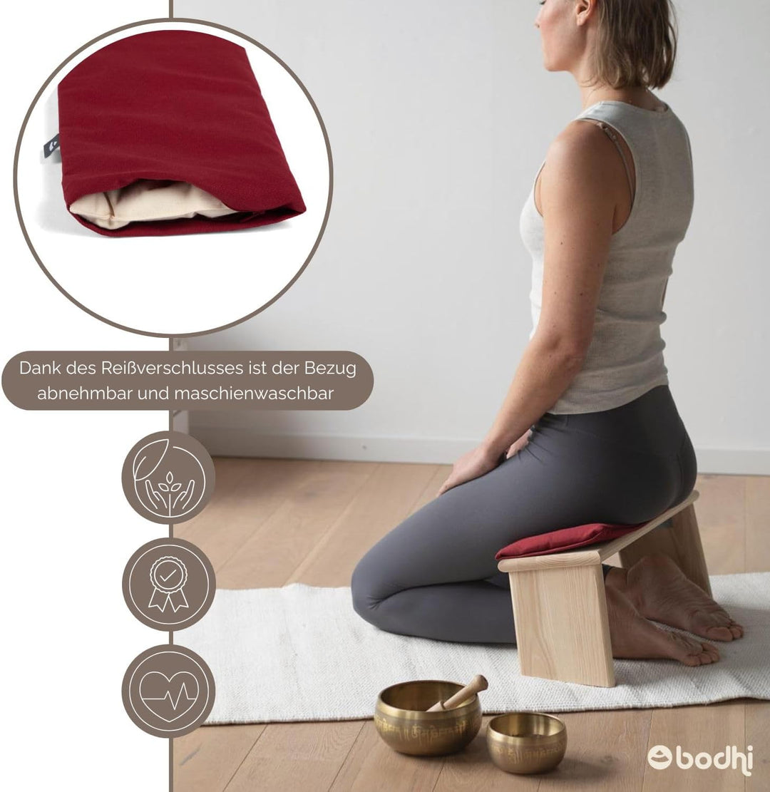 Bodhi Meditationsbank Auflage | Sitzauflage aus Baumwolle | Bequeme &amp; Weiche Polsterung | Sitzunterl