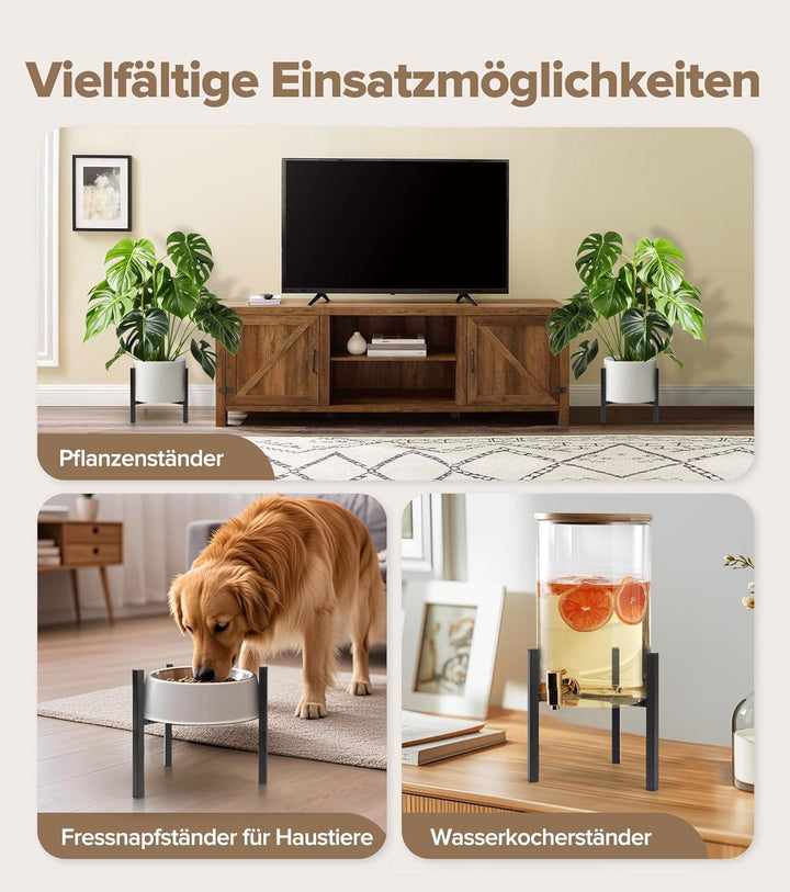 Pflanzenständer 2er Set, verstellbarer Blumenständer, moderner Metall Blumenhocker und stabiler Pfla