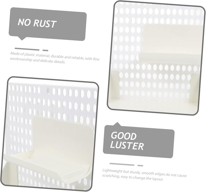 VICASKY Lochfreier Pegboard Organizer Aus Kunststoff Wand Organizer Für Zuhause Büro Küche Mit Haken