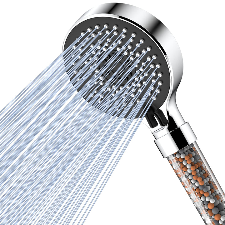Magichome Wassersparender Duschkopf,Handbrause Filter Mineralsteinen und 5 Strahlarten, Wassersparen