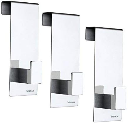 blomus -MENOTO- Set 3 Türhaken aus poliertem Edelstahl, Wandhaken starke Ausführung, Türgarderobe zu