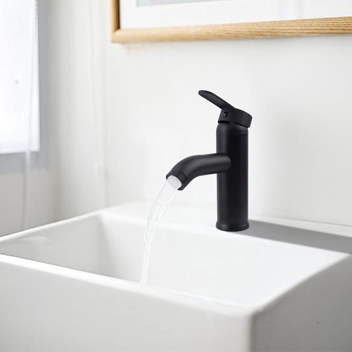 FALSKT Edelstahl Waschtischarmaturen Bleifreier, Wasserhahn Bad mit Schlauch, Einhebelmischer Waschb