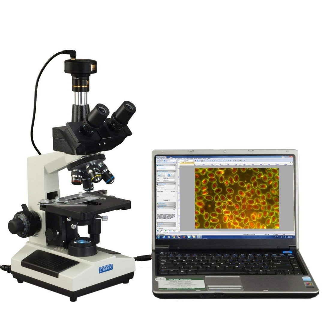 AmScope M837ZL-A191BD-C50U OMAX 40X-2500X 5MP Digital Advanced Oil NA1.25 Dunkelfeld-Trinokular-Comp