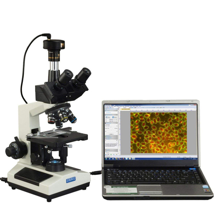 AmScope M837ZL-A191BD-C50U OMAX 40X-2500X 5MP Digital Advanced Oil NA1.25 Dunkelfeld-Trinokular-Comp