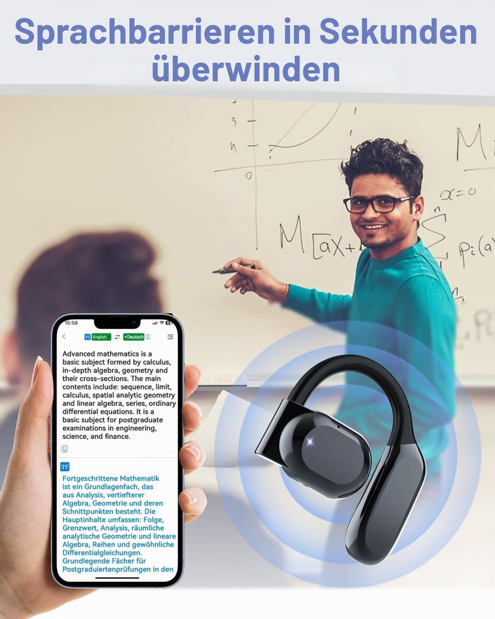 SANOTO Ki Übersetzer kopfhörer, 134 Sprachen Ki Kopfhörer mit Echtzeit Übersetzung,Open Ear Kopfhöre