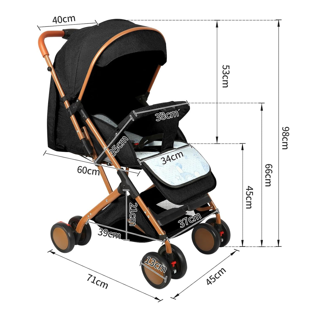 Kinderwagen für Babys, Kinderwagen mit Sonnenschirm, faltbarer Kinderwagen mit Baumwollpads und Mosk
