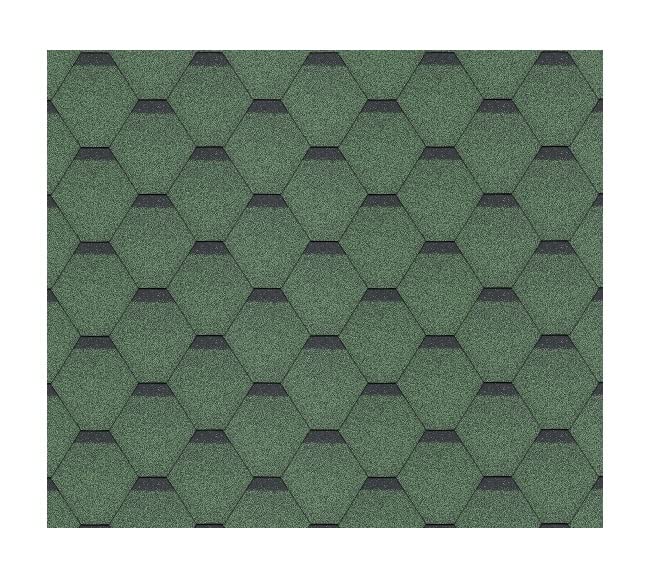 Bitumenschindeln-Set Hexagonal Rock H505GREEN, Grün Bitumen-Dacheindeckung Timbela M505 für Gartenha