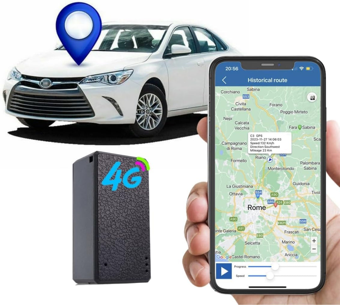 Winnes 4G Mini GPS Tracker für Autos TK901 Wasserdicht, GPS Tracker mit APP Echtzeit-Ortung, geeigne