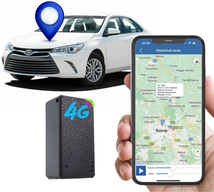 Winnes 4G Mini GPS Tracker für Autos TK901 Wasserdicht, GPS Tracker mit APP Echtzeit-Ortung, geeigne