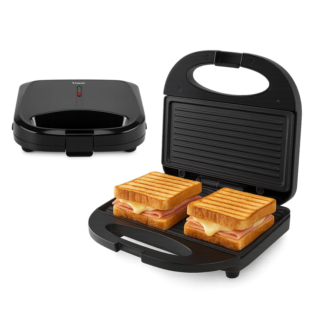 BEPER P101TOS011 750-W-Elektrotoaster mit Antihaftbeschichtung 21 x 11,5 cm, Toast- und Sandwichplat