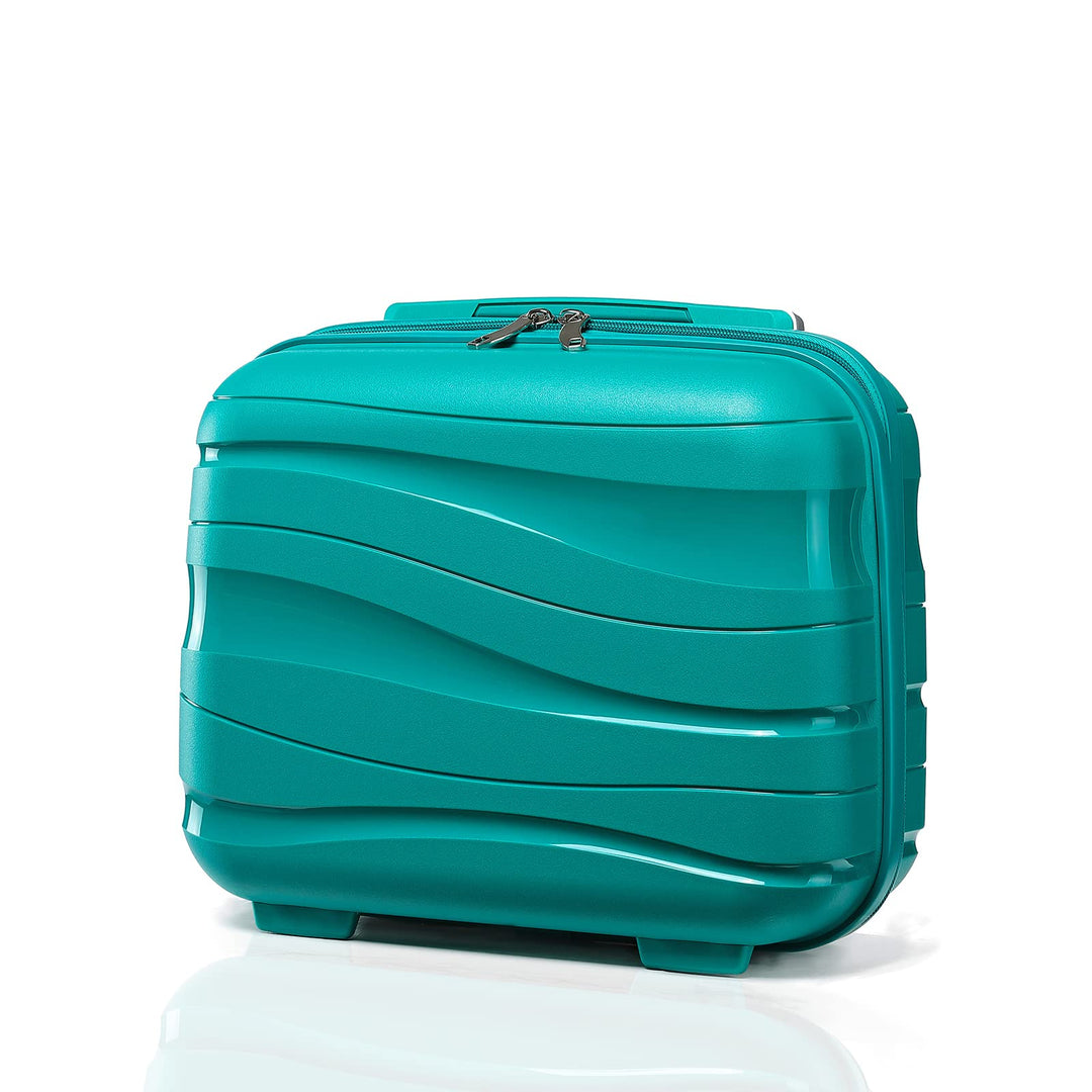 KONO Kosmetikkoffer Hartschale Klein Beautycase Damen Handgepäck, Polypropylen, 34x30x17cm (Türkis)