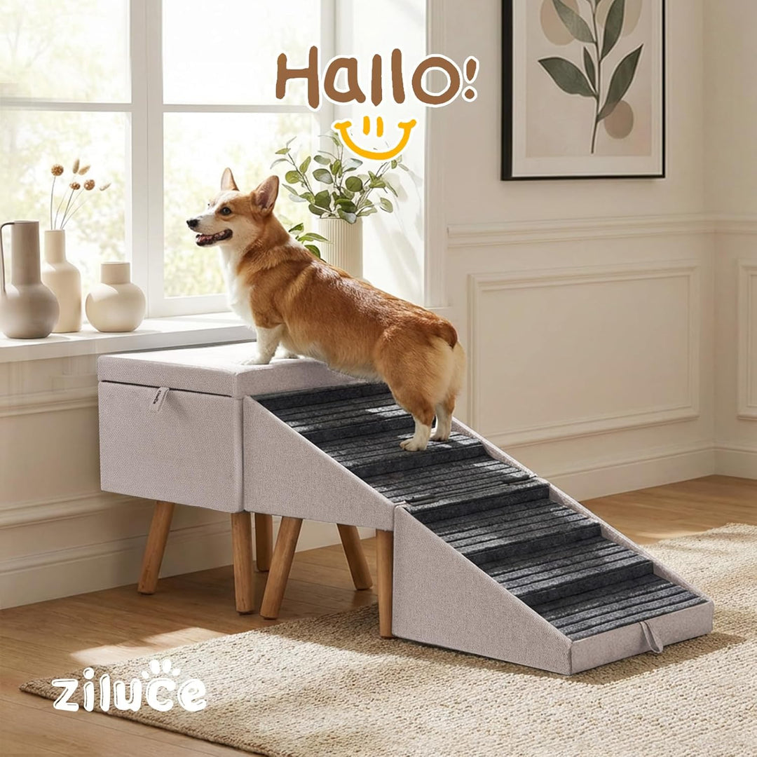 Hunderampe für Bett und Couch, Hundetreppe für grosse, mittlere und kleine Hunde, klappbare 2-in-1-H