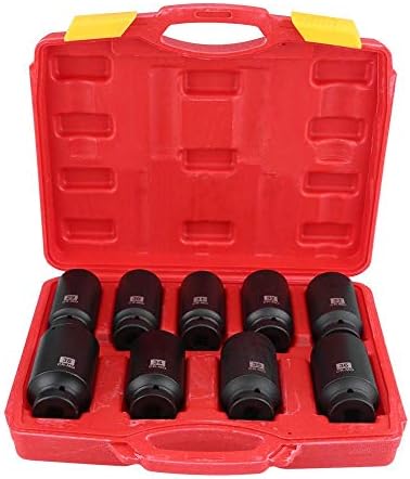 Schlagschrauber Sechskant Nüsse 1/2 Zoll 29-38 mm 9-teilig Schlagnuss Impact Socket Set, 40 Stahl ve