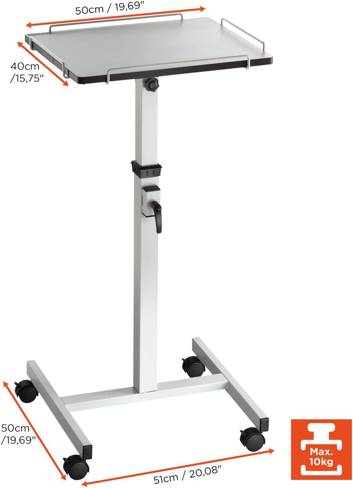 celexon Projektionstisch PT2000G - Projektor-Wagen höhenverstellbar: 80-125cm - grau - Neigbare Stel