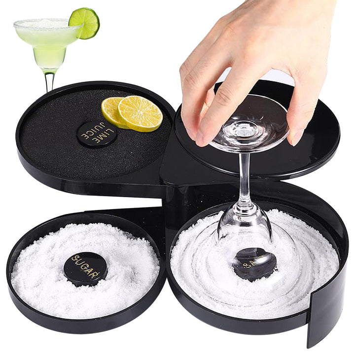 1 Box 3 Tier Bar Margarita Salz Rimmer,Glas Rimmer, Cocktail zubehör,Barkeeper Tool, Salt Box Spice