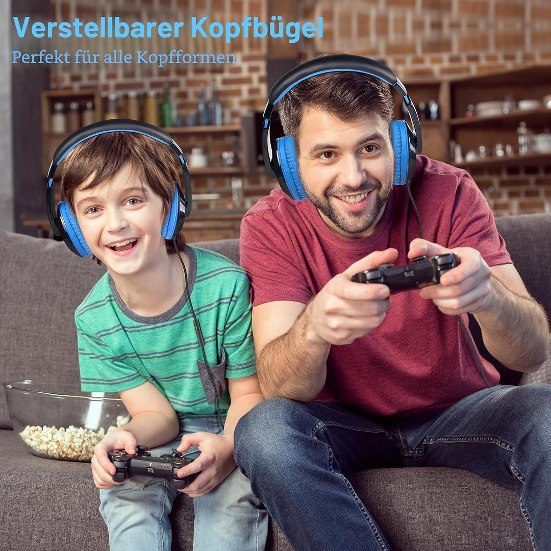 RockPapa Comfort+ Kinder Kopfhörer für Schule Jungen, Kopfhörer Kinder mit Kabel, Einstellbar, 3,5 m