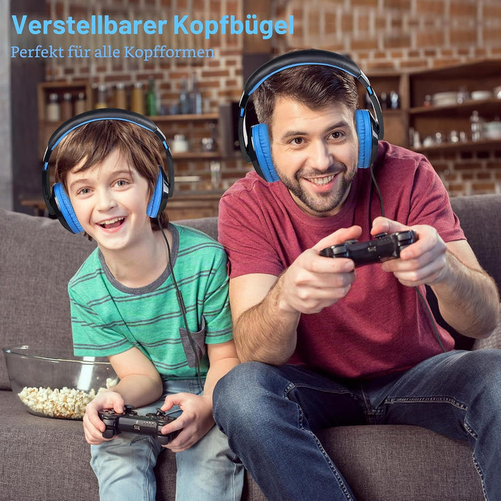 RockPapa Comfort+ Kinder Kopfhörer für Schule Jungen, Kopfhörer Kinder mit Kabel, Einstellbar, 3,5 m