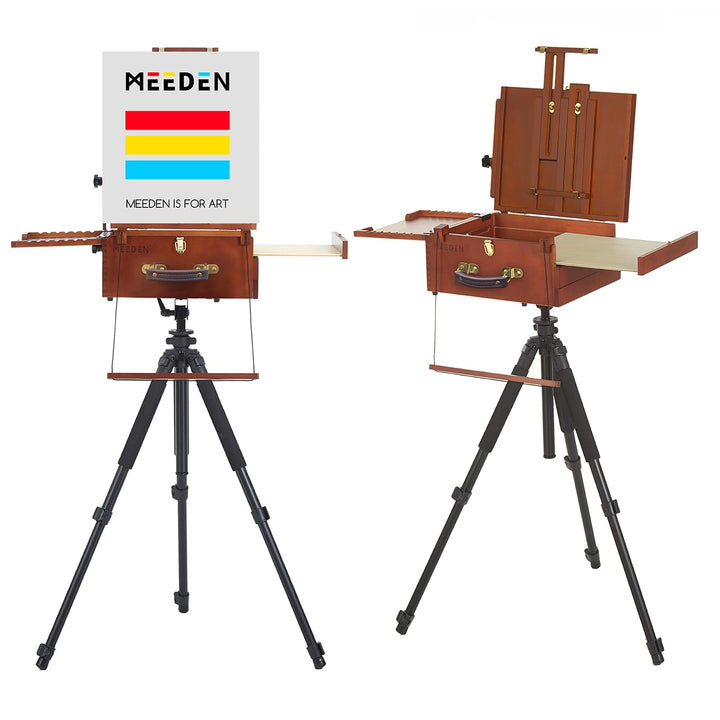 MEEDEN Plein Air Staffelei, Französische Staffelei, Tragbare Tischstaffelei für die Aussenmalerei, P