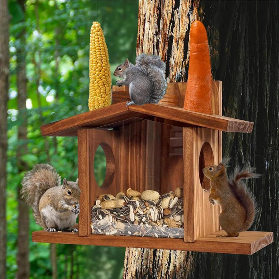 Eichhörnchenhaus Holz-Futternest für Nagetiere | Eichhörnchen Haus for Garden, Yard, Meadow, Tree, F