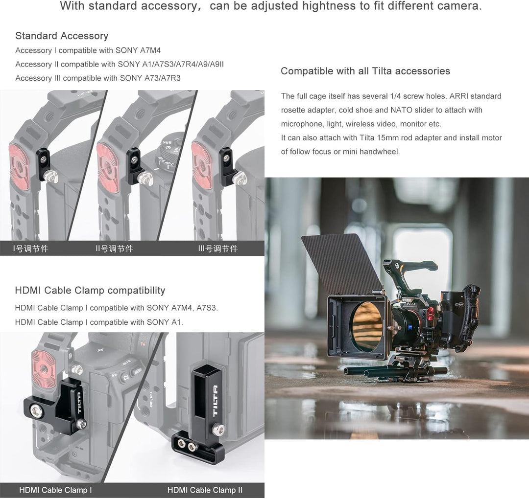 TILTA TA-T30-A-B-2 Camera Cage a7 IV Basic Kit für Sony A7M4 A7 IV Alpha A1 A9 II Alpha 7 IV Kamera