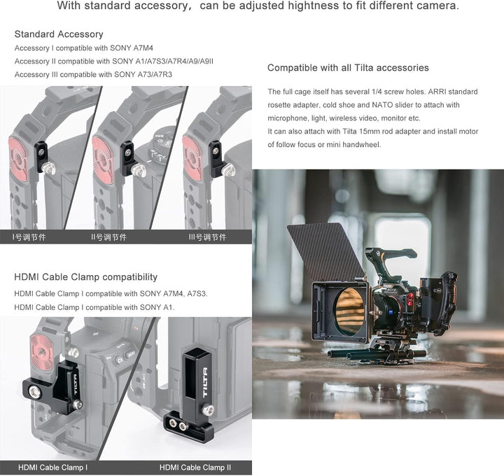 TILTA TA-T30-A-B-2 Camera Cage a7 IV Basic Kit für Sony A7M4 A7 IV Alpha A1 A9 II Alpha 7 IV Kamera
