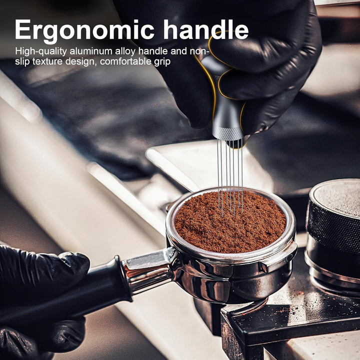 Wdt Tool, Abnehmbar Kaffee Distributor mit Ständer mit 7 Espresso Nadel 0.3mm, Aluminium Wdt Tool Es