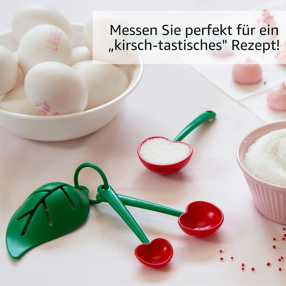 OTOTO Mon Cherry Messlöffel Set mit Eitrenner im Kirschen Design - Ob Messlöffel Proteinpulver, Dosi