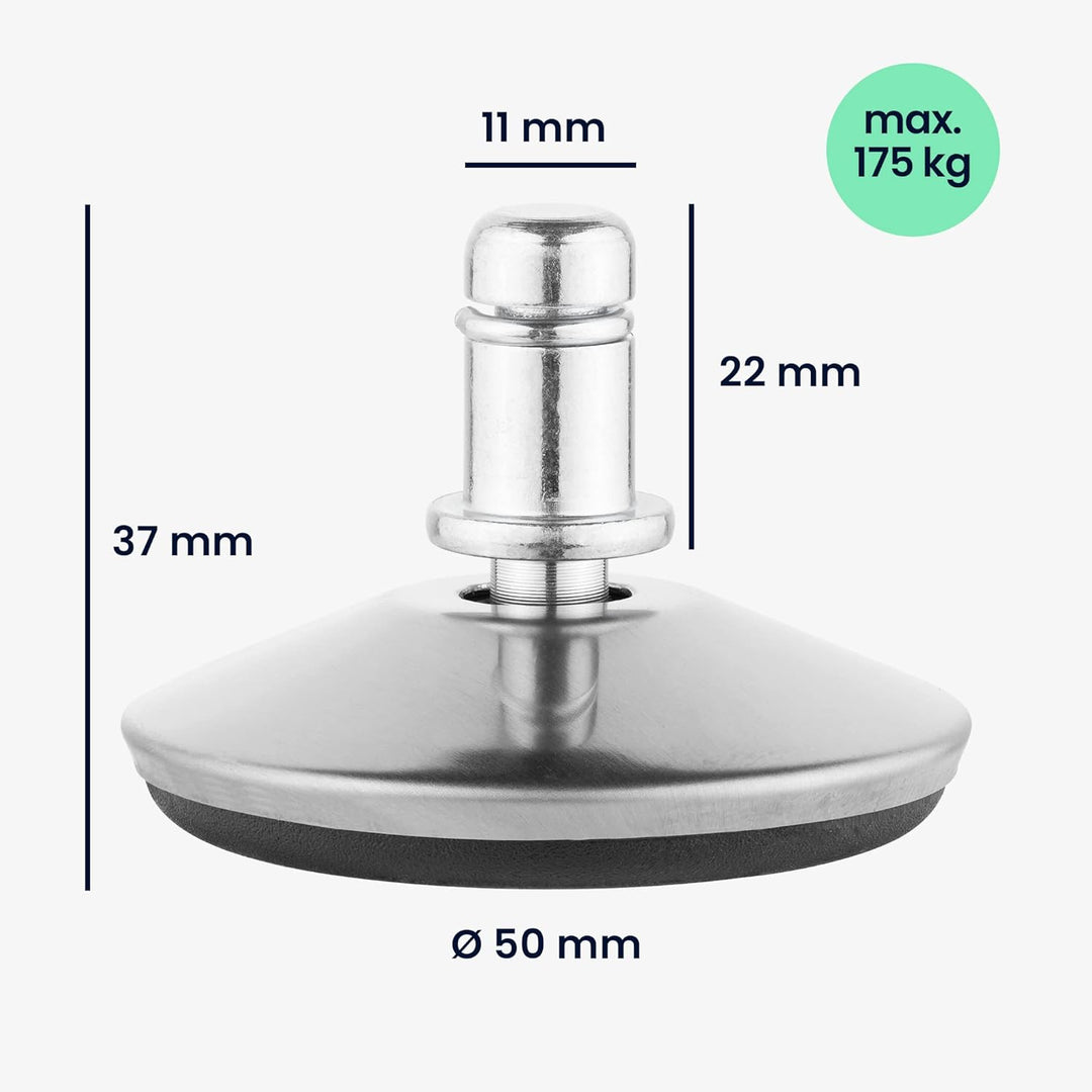 kwmobile Bürostuhl Gleiter 5er Set - Bodengleiter für Schreibtischstuhl 11mm x 22mm - Drehstuhl Füss