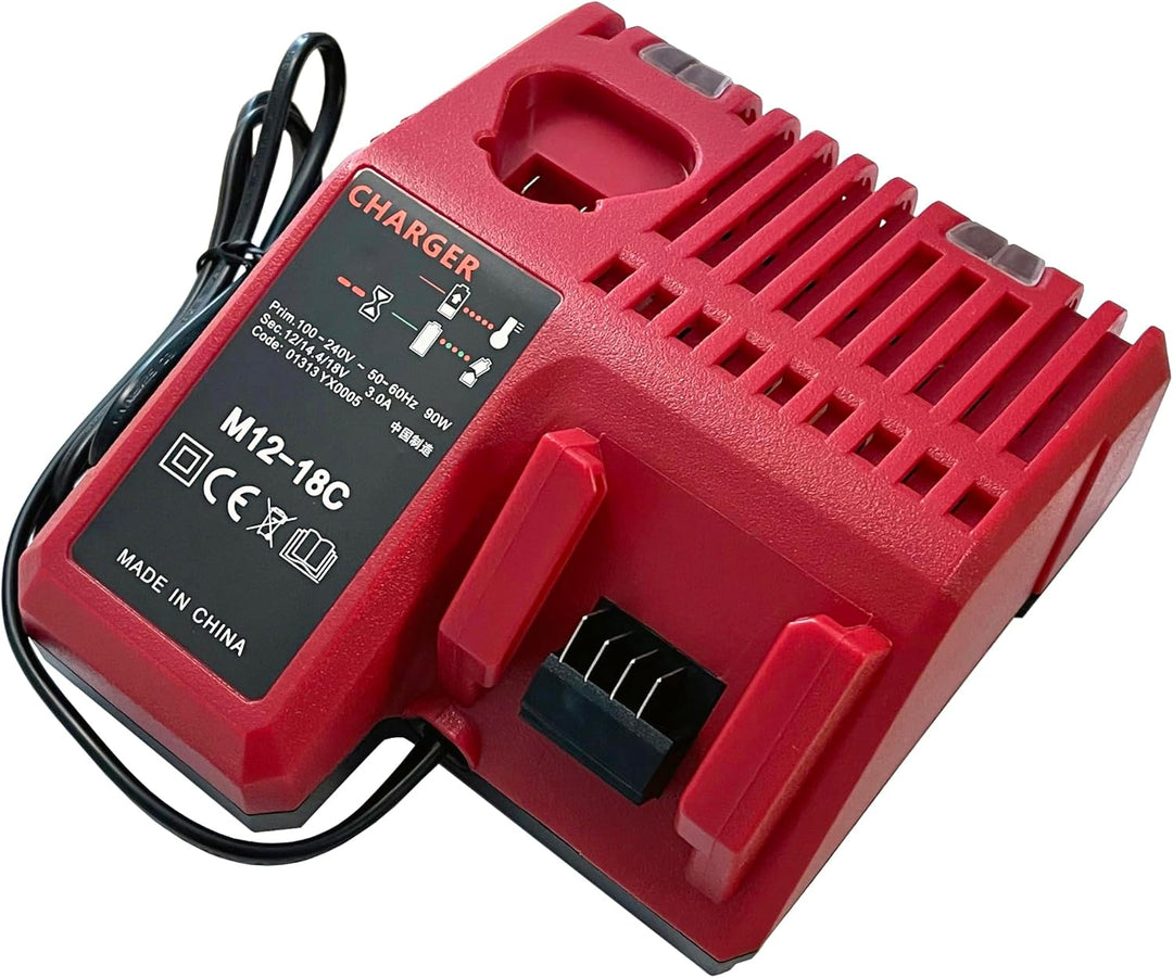 CYDZ® Ersetzen Ladegeräte für Milwaukee M18 M12 18V 220V Li-ion Tool Battery 48-59-1812 48-59-1807 4