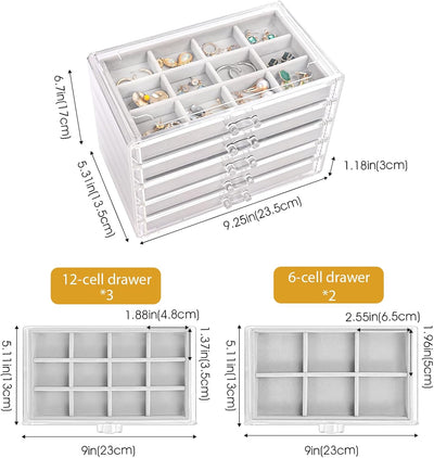 ProCase Acryl Schmuck Organizer Schmuckschatulle für Damen Durchsichtige Schmuckaufbewahrung Schmuck