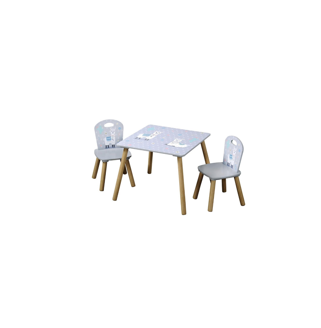 Kesper | Kindertisch Set mit 2 Stühlen | Material: Faserplatte/Holz | Farbe: Alpaka Grau Kindertisch