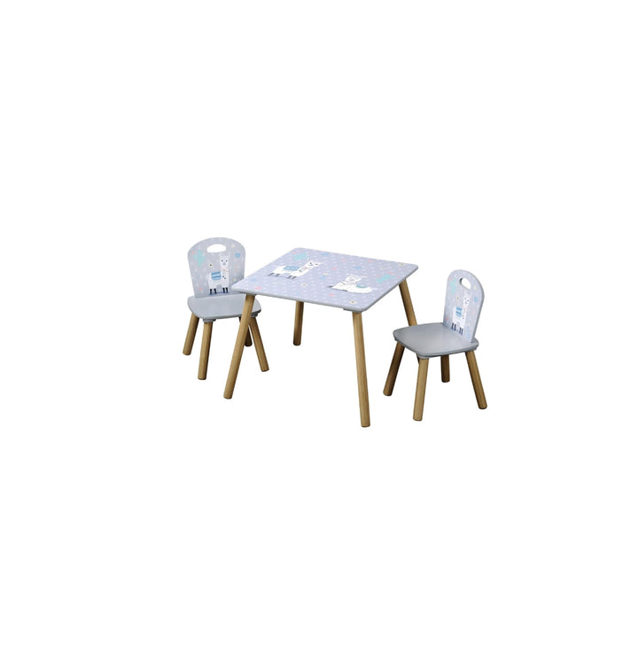 Kesper | Kindertisch Set mit 2 Stühlen | Material: Faserplatte/Holz | Farbe: Alpaka Grau Kindertisch