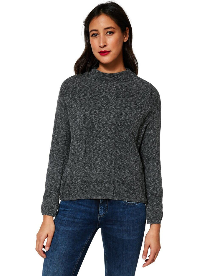 Street One Damen Strickpullover, 42 Anthracite Melange