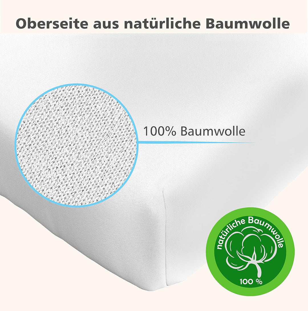 Spannbettlaken mit integriertem Matratzenschoner 60 x 120 cm (Flieder) für Babybett 60x120 cm (1er P