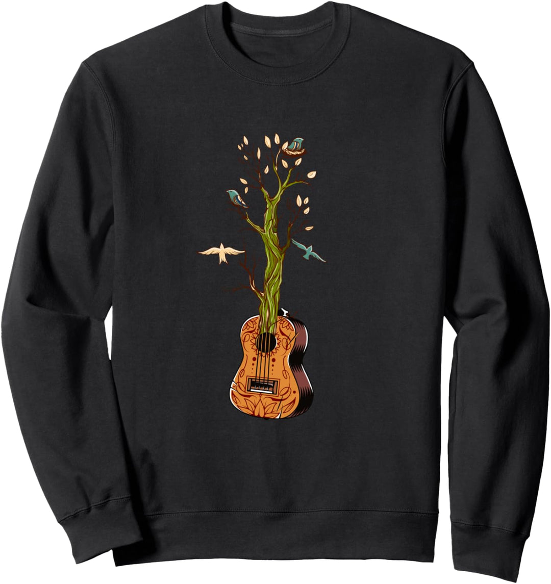 Pflanzen Vogel Geschenk für Gitarristen Gitarre Sweatshirt