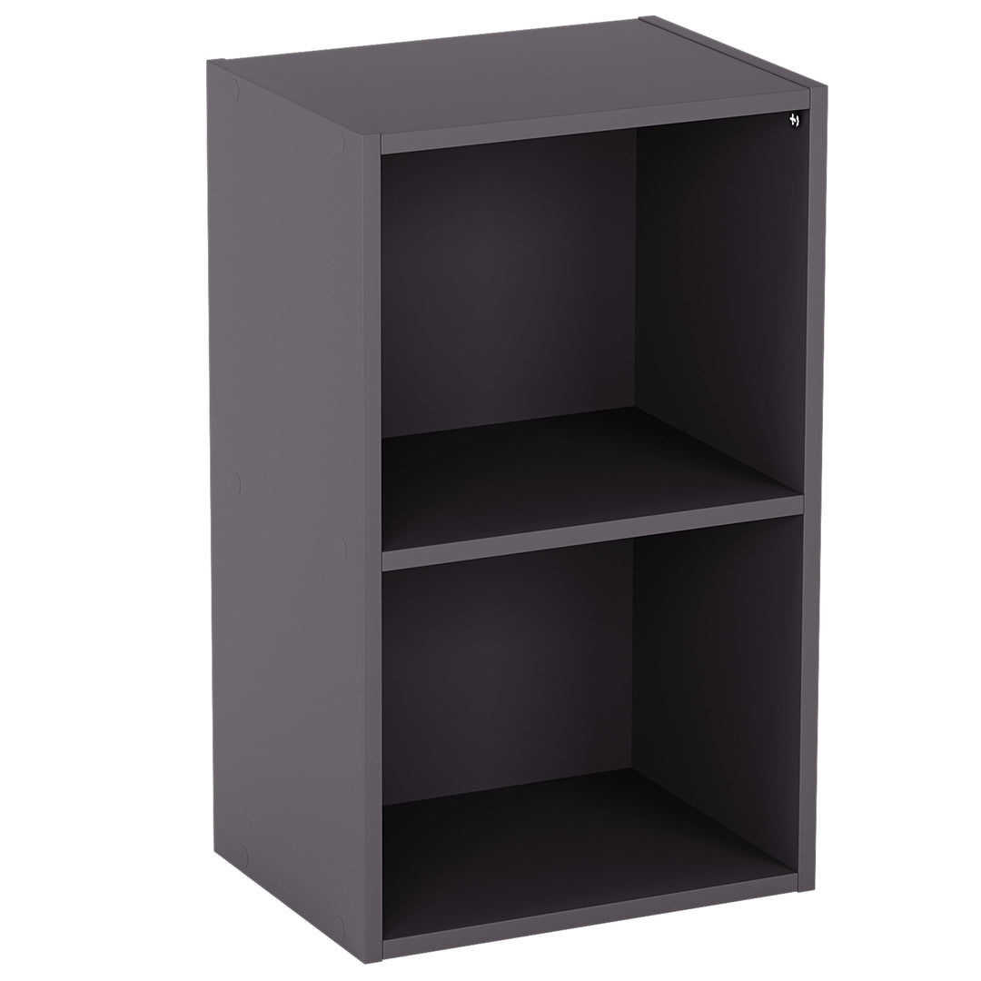 Vida Designs Oxford Bücherregal mit 2 Etagen, Grau aus Holz 2 Etagen Grau, 2 Etagen Grau