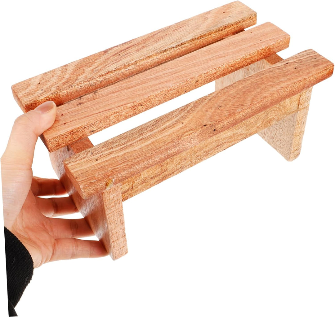 Fusshocker Sauna Holzfussstütze Badewannen Fussschemel rutschfest Belastbar für Badezimmer Wohnzimme