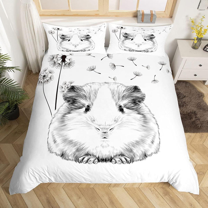 Homewish Meerschweinchen Bettbezug Löwenzahn Bettwäsche Set 135x200 Karikatur Meerschweinchen Bettbe