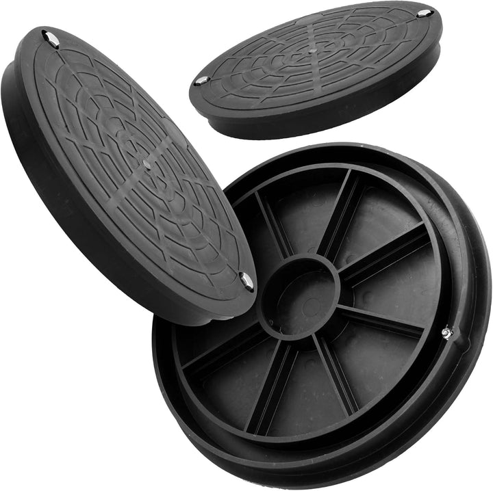 Millto 5X Schachtdeckel Kanaldeckel Kontrollschacht Abdeckung 315mm Glattrohr Schwarz Polypropylen-S