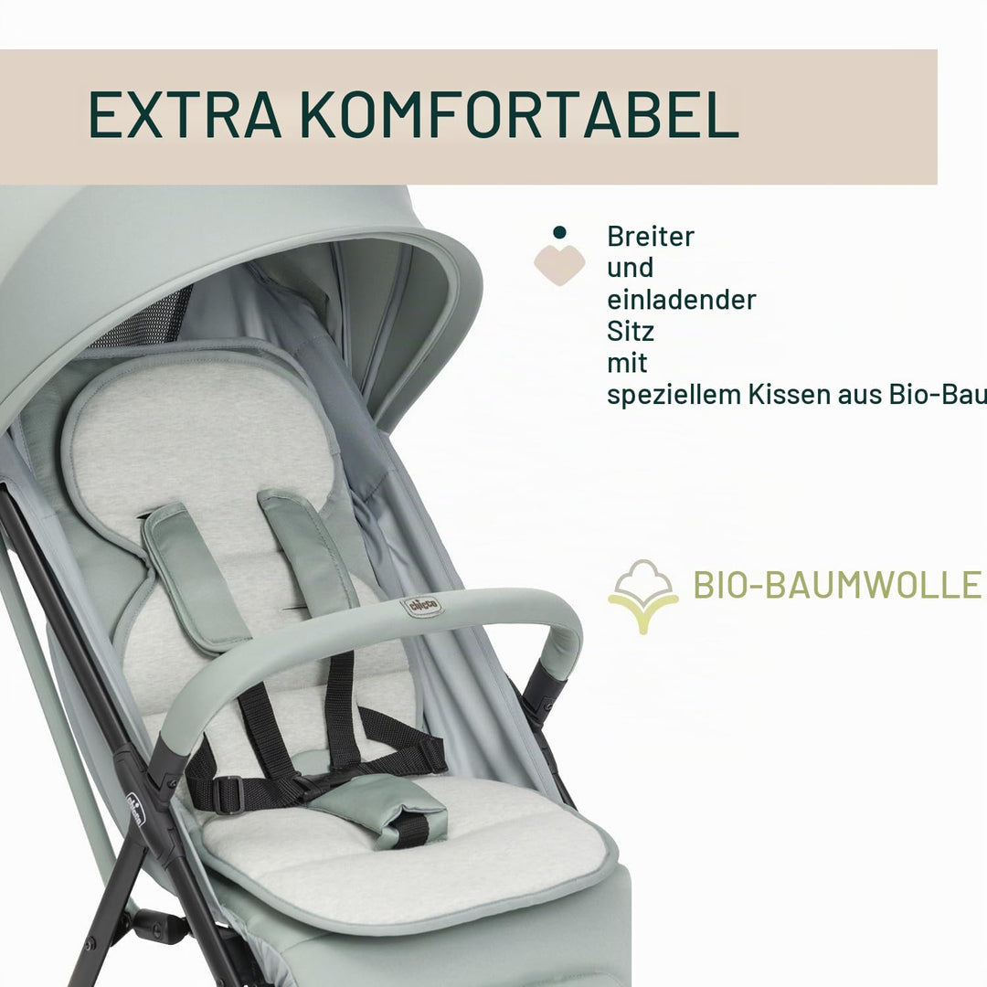 Chicco Kinderwagen Taormina, Ab Geburt bis 22 Kg, Praktisch und leicht, Zusammenklappbarer Buggy, Ki
