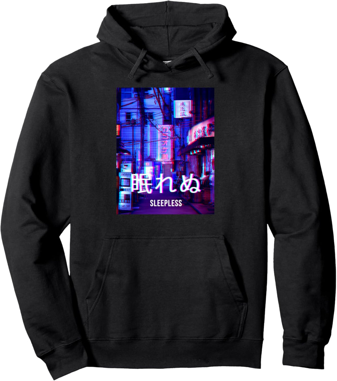Sleepless Tokyo - Japanese Vaporwave 90s Cyberpunks Pullover Hoodie