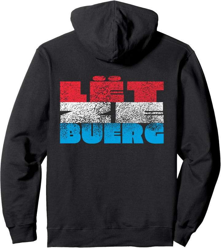 Luxemburg Flagge Benelux Europa Reise Urlaub Letzebuerg Pullover Hoodie