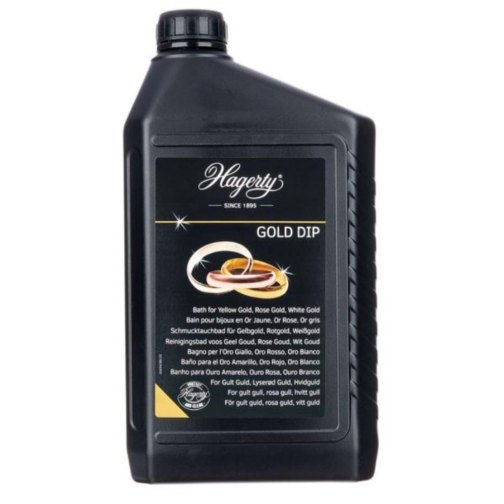 Hagerty Gold Dip 2L I Gold Clean Goldbad I Effektives Schmuck-Tauchbad zur Reinigung von Gelbgold We