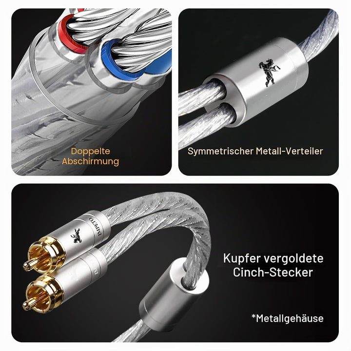 Impeto Cinch auf Klinke 3,5mm Kabel high end S-OCC Klinke auf 2x Cinch adapter Y Kabel 3.5mm aux auf