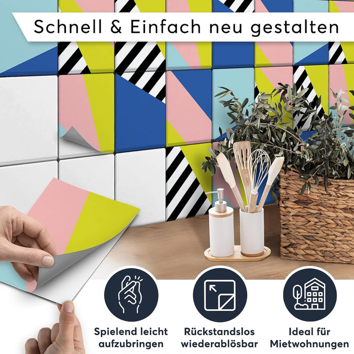 CREATISTO Klebefliesen Stickerfliesen Fliesenfolie - Klebefolie Aufkleber für Wand-Fliesen I Klebefl